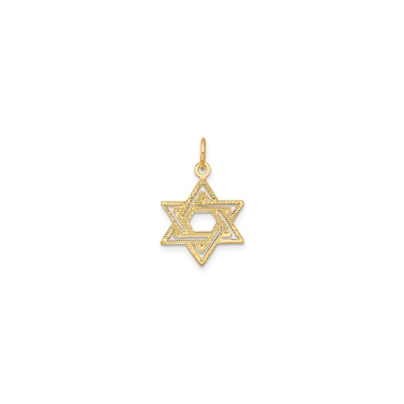10k Jewish Star Charm - Picture 3 of 4